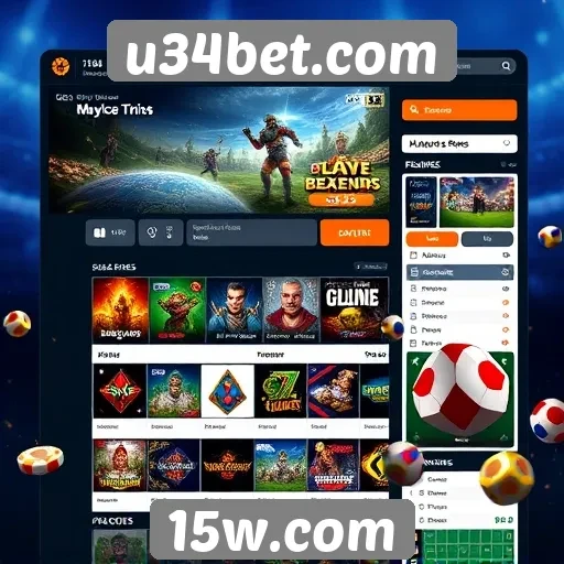 Navegação e interface do usuário no u34bet