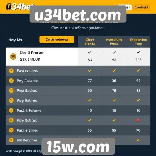 Comparativo entre u34bet.com e concorrentes do setor